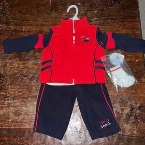 6/9 month baby boy sweatsuit with vest & socks